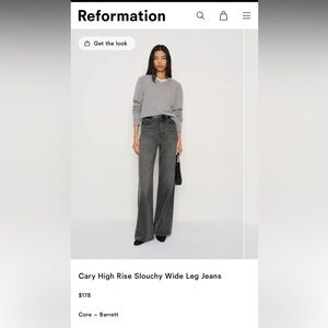 Reformation Cary High Rise Slouchy Wide Leg Jeans